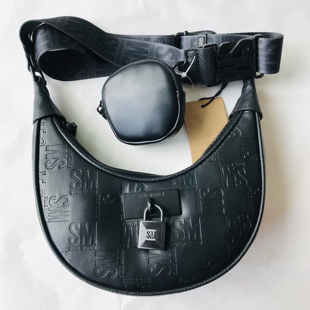 Steve Madden BMELA Crossbody Bag with Airpods Case Black - Picture 1 of 9